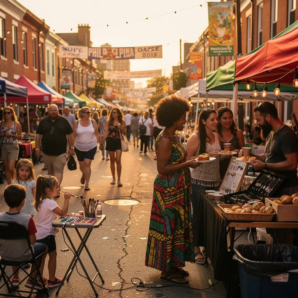 Rodzina delektująca się posiłkiem w lokalnej restauracji w San Francisco.