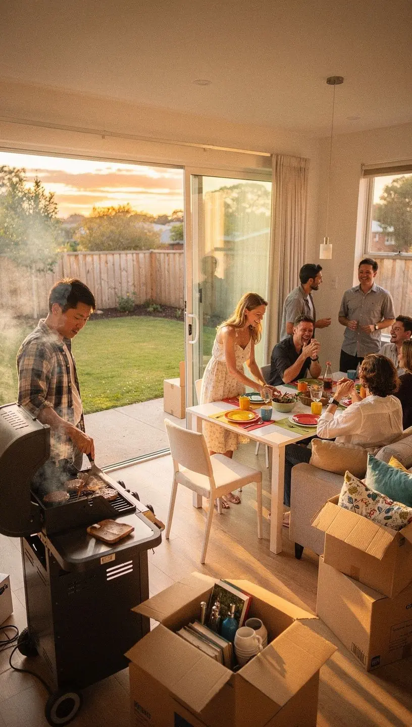 Szczęśliwa para w dniu przeprowadzki, trzymająca klucze do nowego lokum