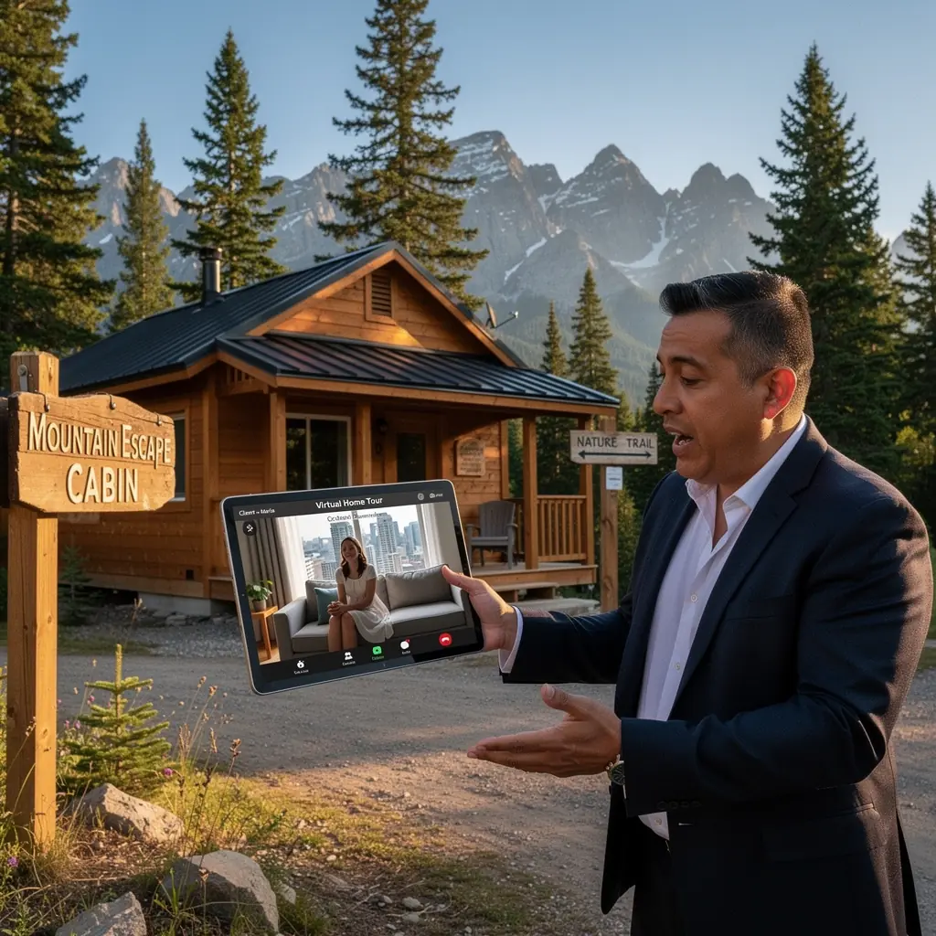 Konsultant mieszkaniowy udzielający porad dotyczących wynajmu i zakupu nieruchomości.